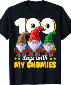 100 Days with My Gnomies Happy 100th Day of School Gnome T-Shirt