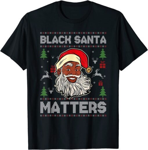 African American Santa Black Matters Christmas Pajama Family Tee Shirt