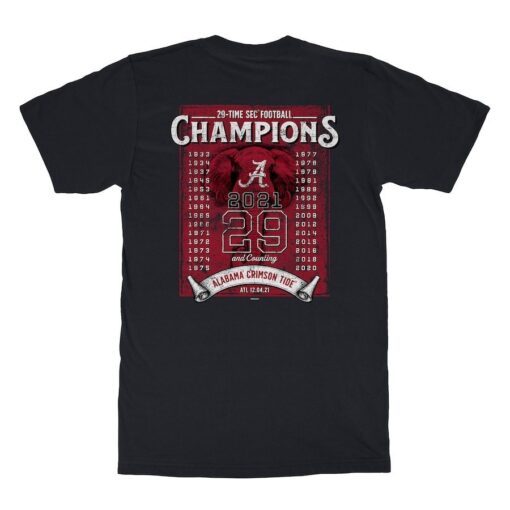 Alabama Crimson Tide 2021 SEC Football Champions Tee Shirt