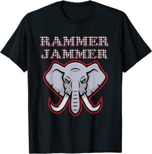 Alabama Rammer Jammer Houndstooth Elephant Tide Football Tee Shirt