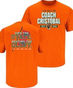 All In Coach Cristobal Miami College Football Tee Shirt