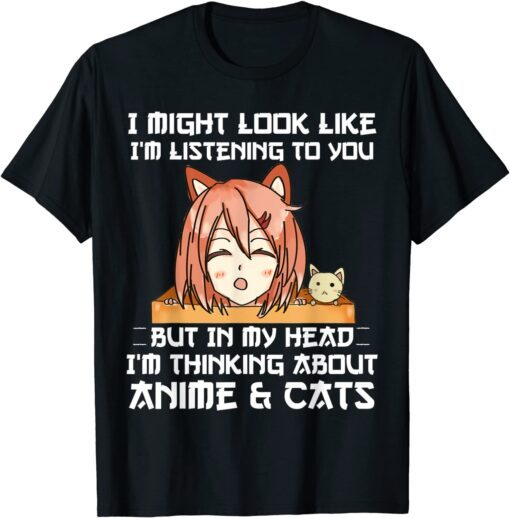 Anime And Cats Lover Anime Merch Tee Shirt