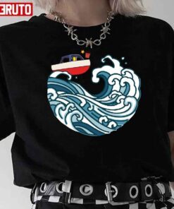 Anime Ghibli Ponyo Boat On Big Wave Tee Shirt