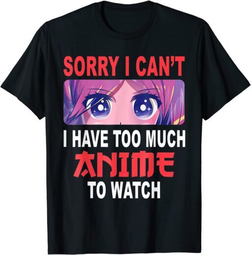 Anime Merch Otaku Manga Lover Teen Girls Tee Shirt