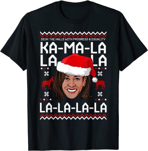 Anti Biden Santa Kamala Harris Meme Ugly Christmas Tee Shirt