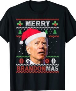 Anti Biden Ugly Christmas Sweater Merry Brandonmas Brandon T-Shirt