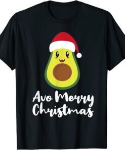 Avocado Christmas Avo Merry Plaid Santa Hat Vegan KETO Cute Tee Shirt