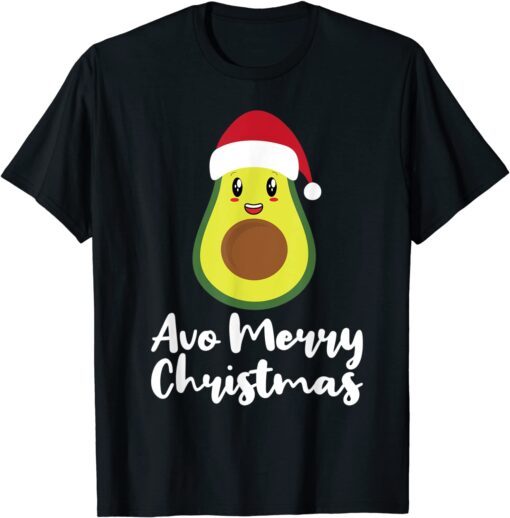 Avocado Christmas Avo Merry Plaid Santa Hat Vegan KETO Cute Tee Shirt