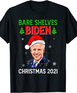 Bare Shelves Anti-biden Christmas 2021 Meme Xmas Tree Tee Shirt