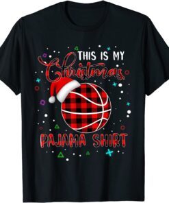Basketball Lover This is My Christmas Pajama Buffalo Plaid Tee Shirt