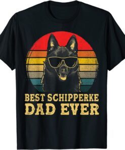 Best Schipperke Dad Ever Dog Lovers Vintage T-Shirt