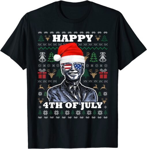 Biden American Sunglasses Xmas Sweater Happy 4th Of July Tee Shirt