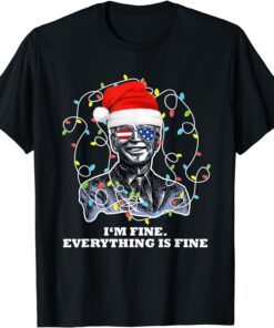 Biden Christmas Lights I'm Fine Everything Is Fine T-Shirt