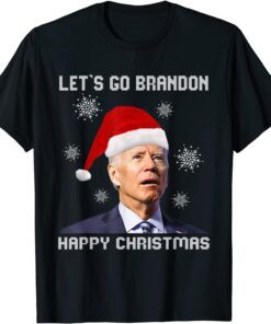 Biden Santa Happy Christmas Lets Go Branson Brandon X-mas Tee Shirt