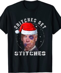 Biden Santa Snitches Get Stitches Christmas Costume Tee Shirt