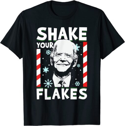 Biden Shake Your Flakes Ugly Christmas Tee Shirt