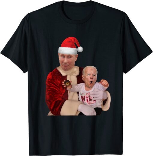 Biden and Putin Santa Christmas Tee Shirt