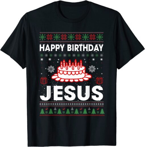 Birthday Cake Happy Birthday Jesus Christian Tee Shirt