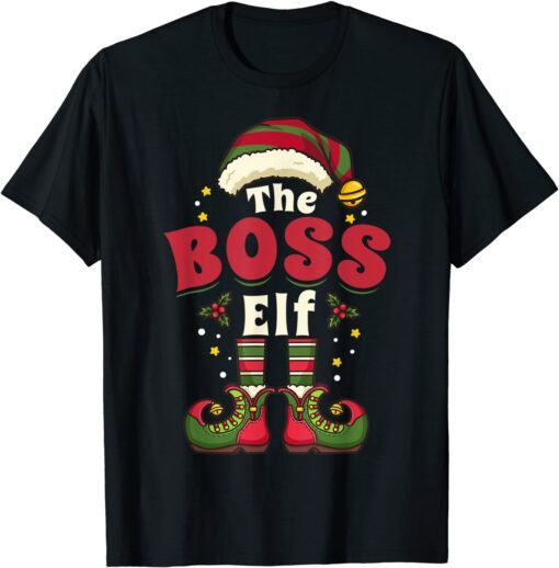 Boss Elf Christmas Matching Family Tee Shirt