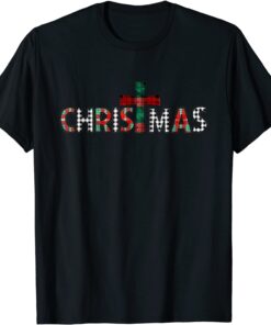 Buffalo Plaid Christmas God Jesus Cross Christian Xmas Tee Shirt