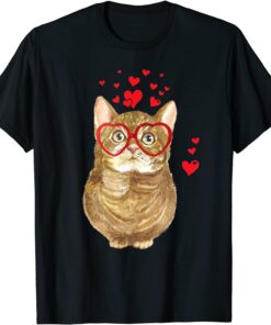 Cat Sunglasses Heart Cute Kitten Valentine Tee Shirt