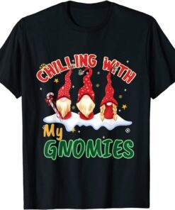 Chillin With My Gnomies Christmas Pamajas Family Xmas Tee Shirt