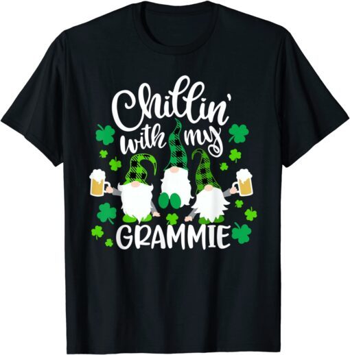 Chillin With My Grammie St Patricks Day Gnomes Garden Gnome Tee Shirt