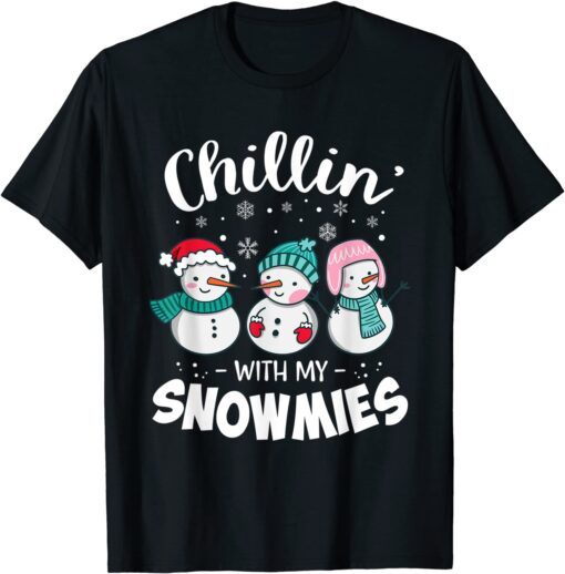 Chillin With My Snowmie Christmas Snowman Teacher Snow Limited Shirt