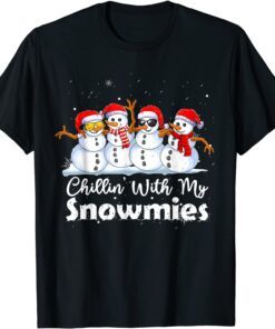 Chillin' With My Snowmies Cute Christmas Snowmen Tee Shirt