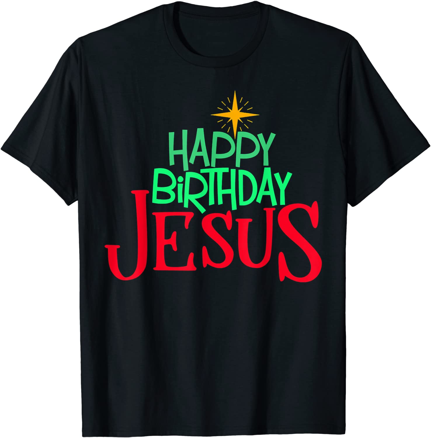 Christian Christmas HAPPY BIRTHDAY JESUS Tee Shirt - ShirtElephant Office