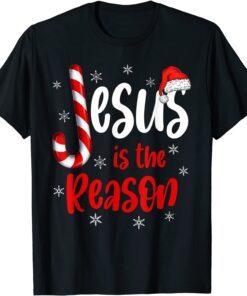 Christian Jesus Is The Reason Candy Cane Religious Christmas T-Shirt