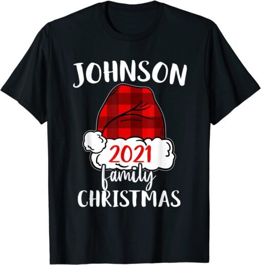 Christmas 2021 Johnson Matching Pajama Santa Hat Tee Shirt