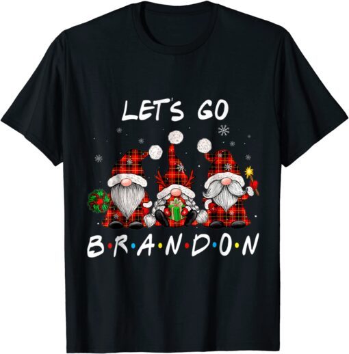 Christmas 2021 Let's Go Brandon Gnome Hanging Gnomies Tee Shirt