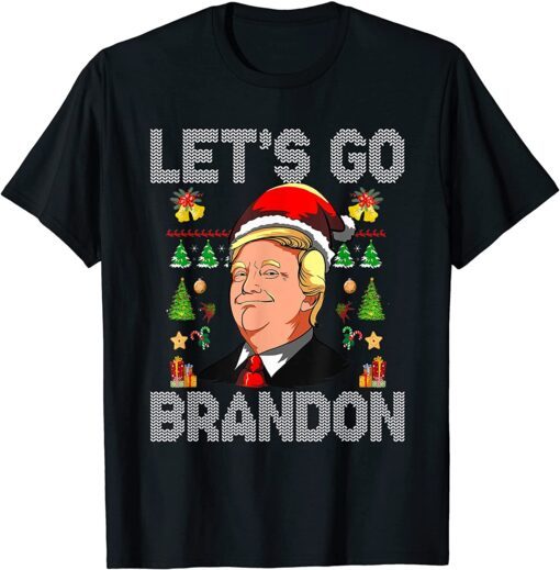 Christmas 2022 Let's Go Branson Brandon Santa Trump Tee Shirt