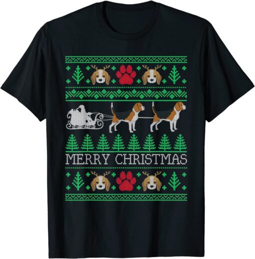 Christmas Beagle Dog Lovers Beagle Ugly T-Shirt