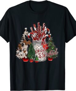 Christmas Candy Cane Stocking Stuffer Snow Pajamas Tee Shirt