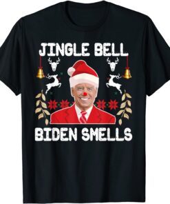 Christmas Clown Santa Jingle Bell Biden Smells Tee Shirt