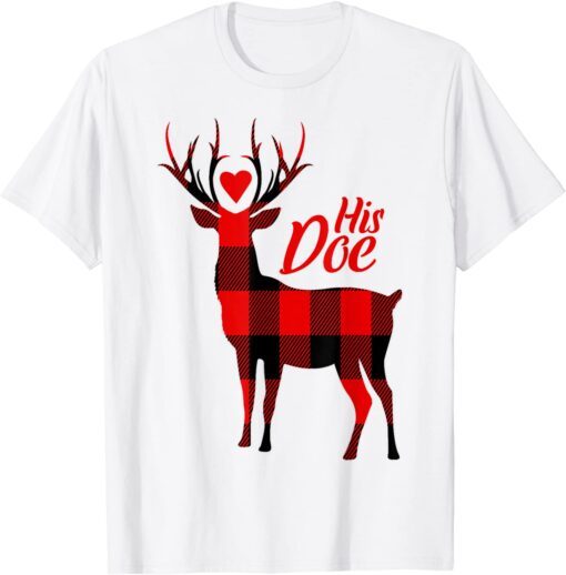 Christmas Couple Matching Pajama Set Her Buck His Doe T-Shirt