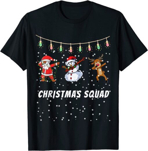 Christmas Dab Santa Friends Matching Family Christmas Squad Tee Shirt