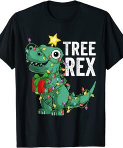 Christmas Dinosaur Tree Rex Pajamas Toddler Xmas Tee Shirt