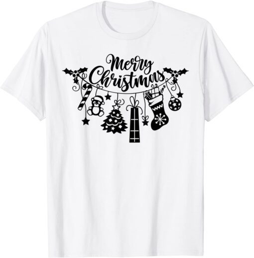 Christmas Favorites Merry Christmas Tree Light Socks Tee Shirt