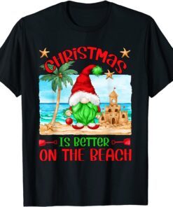 Christmas Gnome For Xmas Vacation On The Beach Tee Shirt