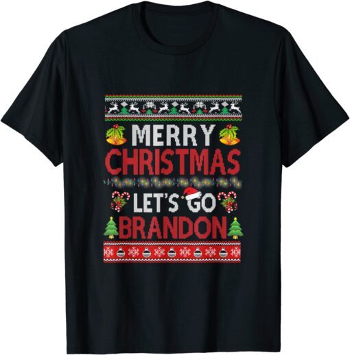 Christmas Let's go Branson Brandon Ugly Christmas Tee Shirt