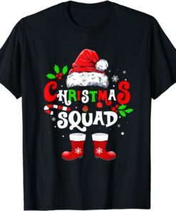 Christmas Squad Santa Hat Xmas Crew Family Pajamas Tee Shirt