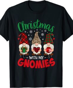 Christmas With My Gnomies Leopard Women Gnome Buffalo Tee Shirt