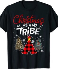 Christmas with My Tribe Family Matching Pajama Tee Shirt