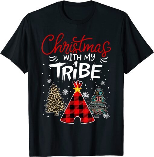 Christmas with My Tribe Family Matching Pajama Tee Shirt