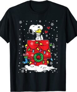 Christmas with Santa dog and bird Tee Shirt