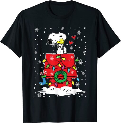 Christmas with Santa dog and bird Tee Shirt