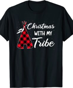 Christmas with my Tribe Family Pajamas Buffalo Plaid Tee Shirt